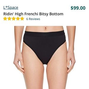 L space black high rise bathing suit bottoms